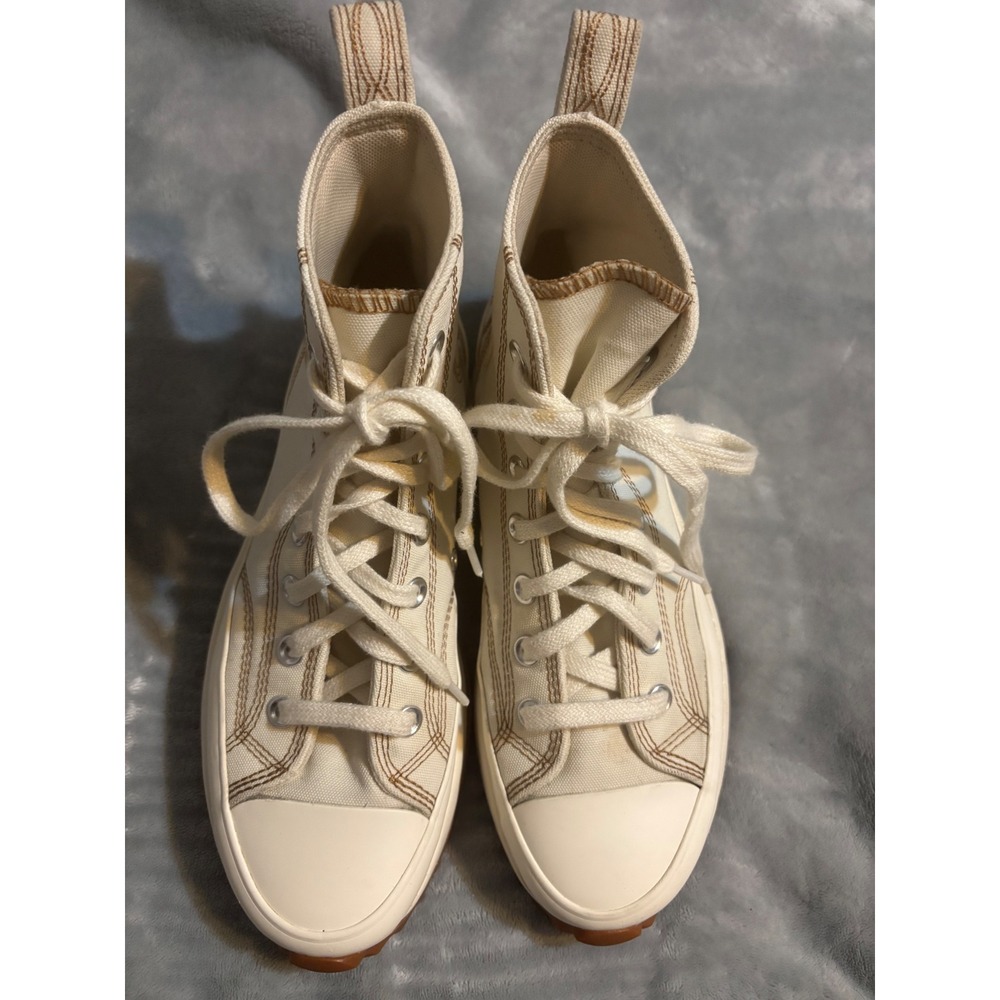 Converse Run Star Hike High Top Western Stitch Platform Sneakers Egret A03903C